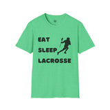 Lacrosse T-Shirt - Eat Sleep Lacrosse Design: A must for all Lacrosse players and fans to spread the popularity