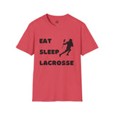 Lacrosse T-Shirt - Eat Sleep Lacrosse Design: A must for all Lacrosse players and fans to spread the popularity