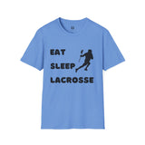 Lacrosse T-Shirt - Eat Sleep Lacrosse Design: A must for all Lacrosse players and fans to spread the popularity