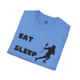 Lacrosse T-Shirt - Eat Sleep Lacrosse Design: A must for all Lacrosse players and fans to spread the popularity