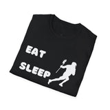 Lacrosse T-Shirt - Eat Sleep Lacrosse Design: A must for all Lacrosse players and fans to spread the popularity