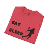 Lacrosse T-Shirt - Eat Sleep Lacrosse Design: A must for all Lacrosse players and fans to spread the popularity
