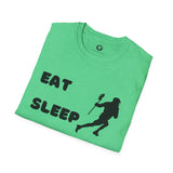 Lacrosse T-Shirt - Eat Sleep Lacrosse Design: A must for all Lacrosse players and fans to spread the popularity