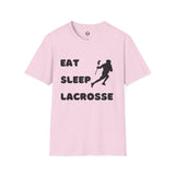 Lacrosse T-Shirt - Eat Sleep Lacrosse Design: A must for all Lacrosse players and fans to spread the popularity