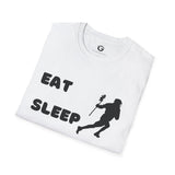 Lacrosse T-Shirt - Eat Sleep Lacrosse Design: A must for all Lacrosse players and fans to spread the popularity