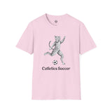 Soccer Cat Kick Unisex T-Shirt - Exclusively from our Catletics Collection