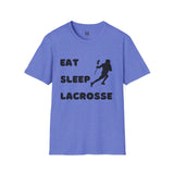 Lacrosse T-Shirt - Eat Sleep Lacrosse Design: A must for all Lacrosse players and fans to spread the popularity