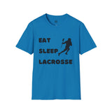 Lacrosse T-Shirt - Eat Sleep Lacrosse Design: A must for all Lacrosse players and fans to spread the popularity