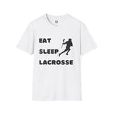 Lacrosse T-Shirt - Eat Sleep Lacrosse Design: A must for all Lacrosse players and fans to spread the popularity